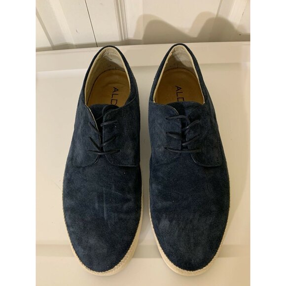 Aldo Men’s Sz 12 Shoes Lace Up‎ Oxfords Dark Blue Suede Leather main image 9